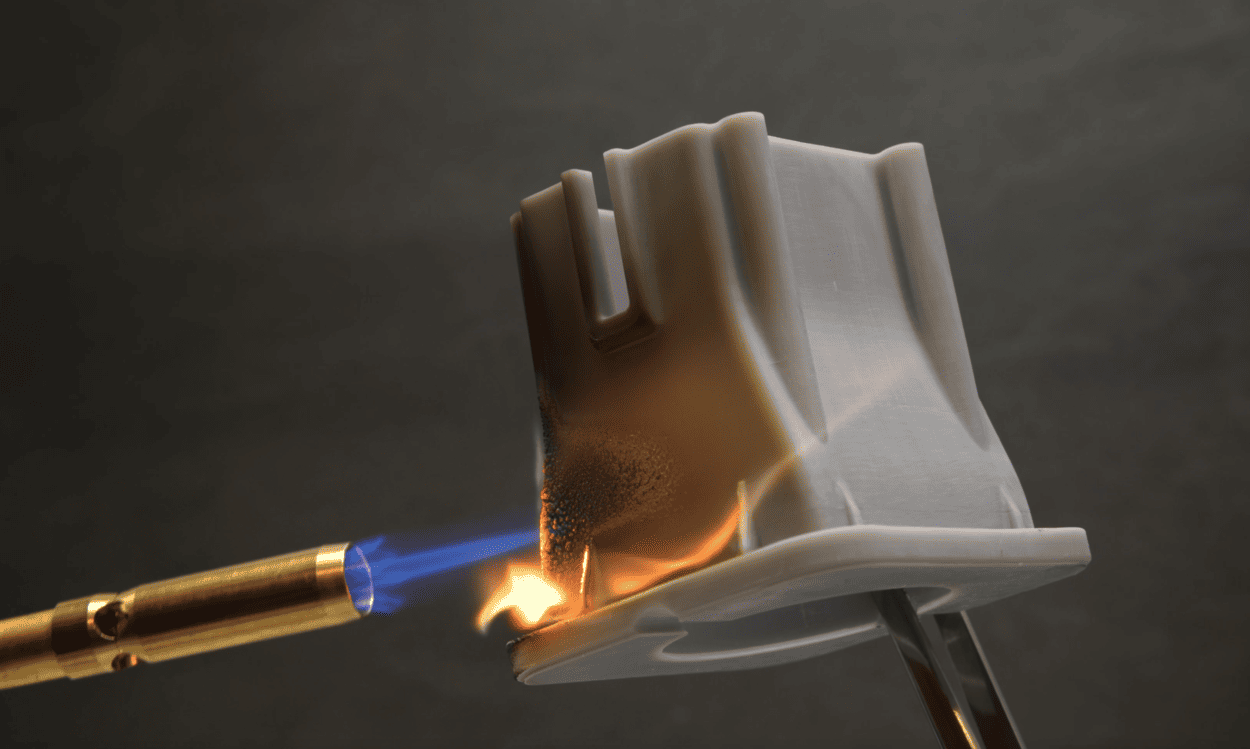 3d printed flame retardant resin showacase